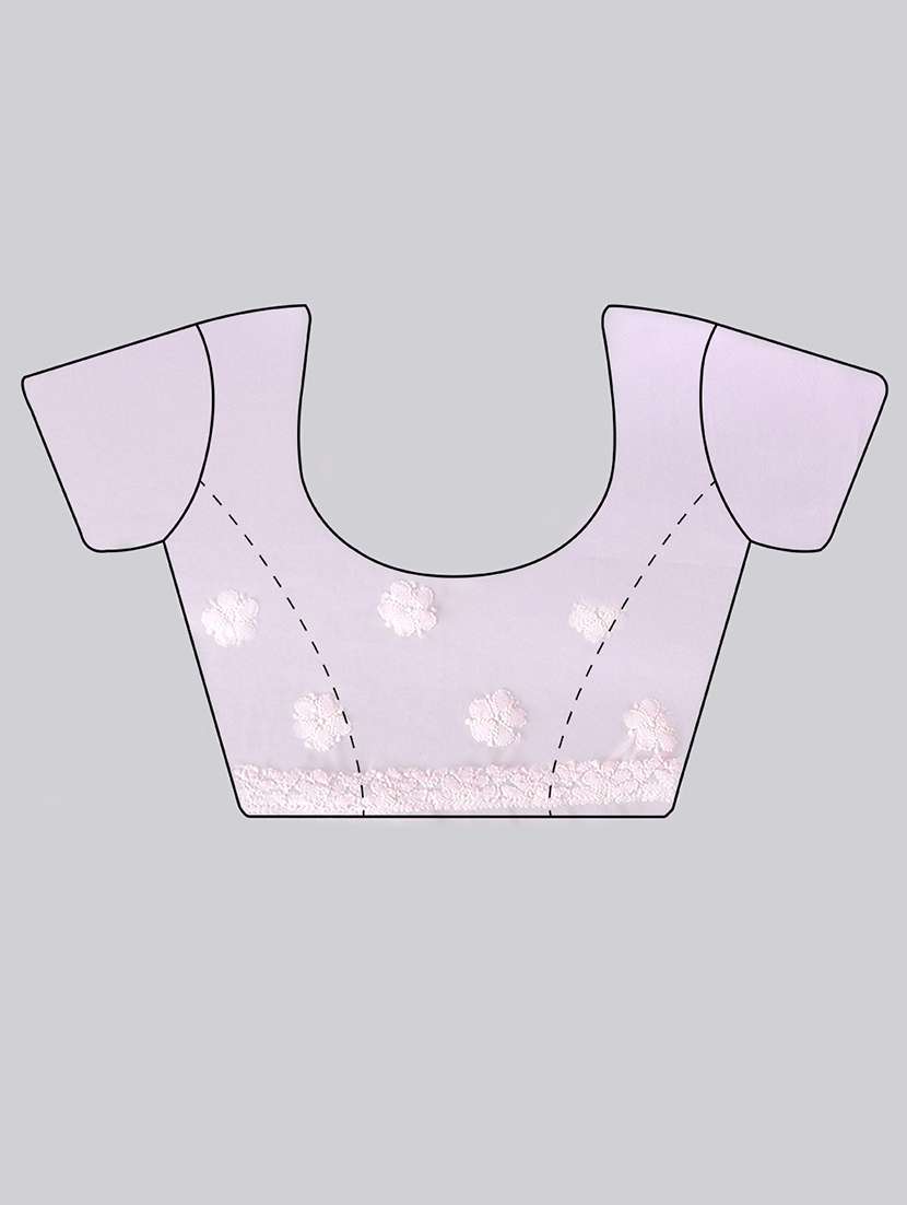 women rosewater chikankari work saree with blouse - 21840112 -  Standard Image - 5