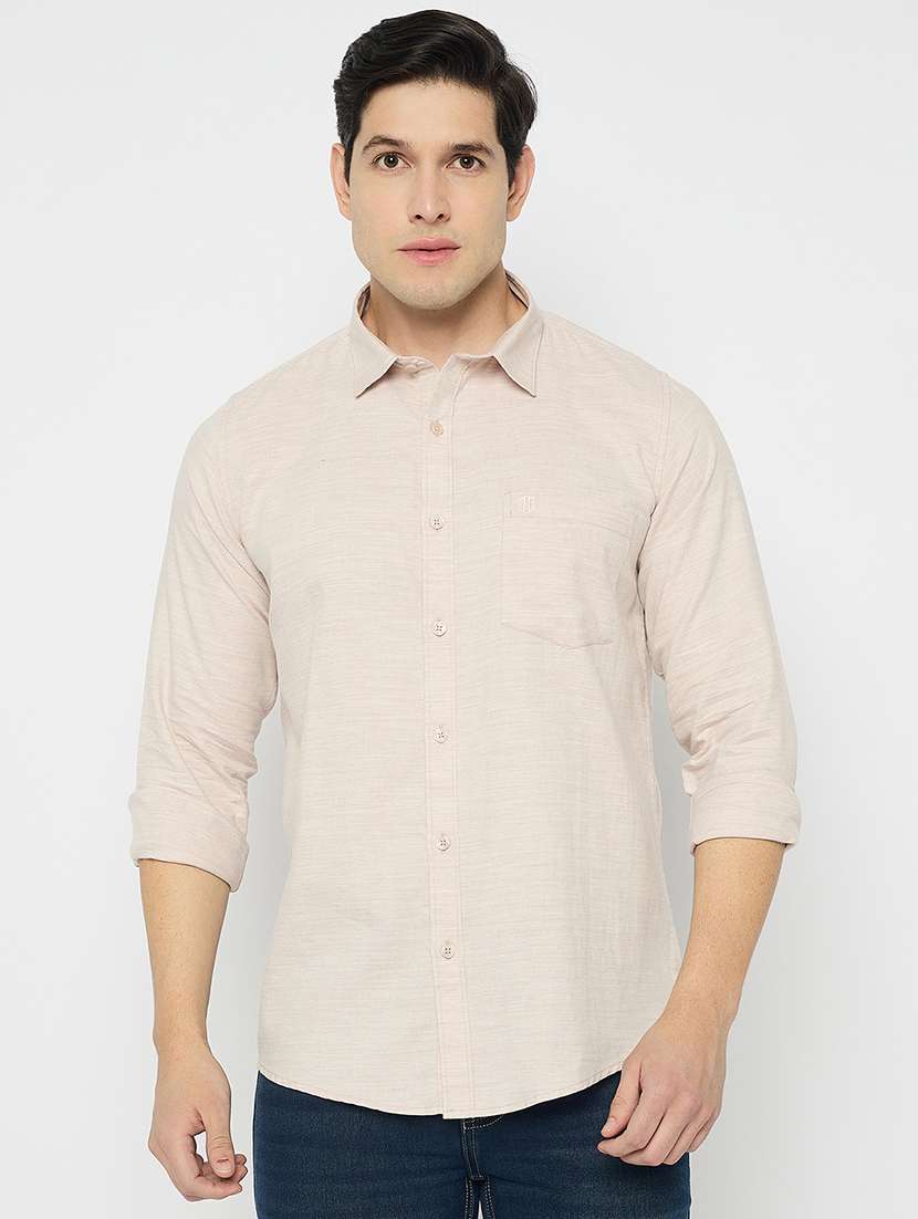 men collared long sleeves slim fit casual shirt