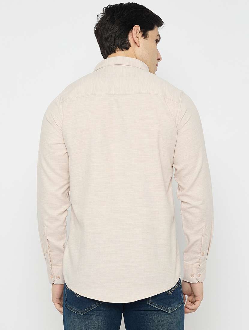 men collared long sleeves slim fit casual shirt - 21840133 -  Standard Image - 3