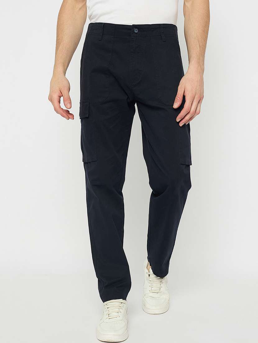 men mid rise ankle length cargo