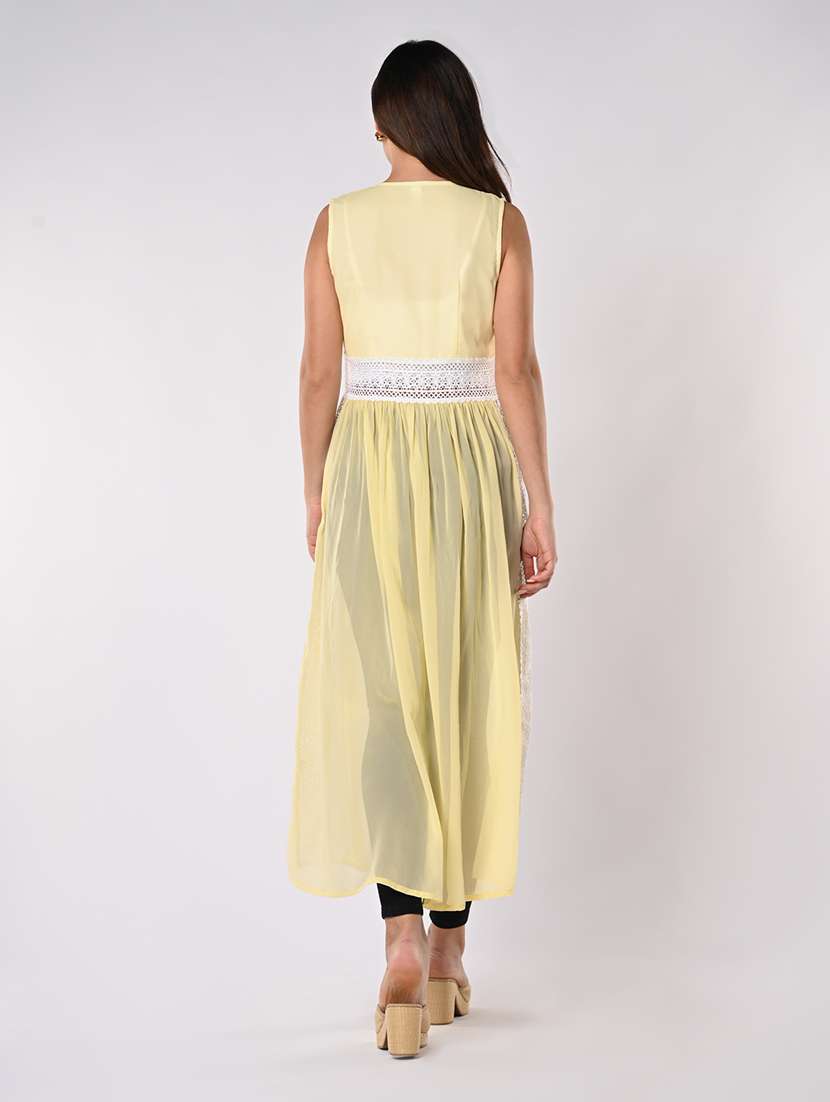 women lace detailed sleeveless front slit tunic - 21840226 -  Standard Image - 3