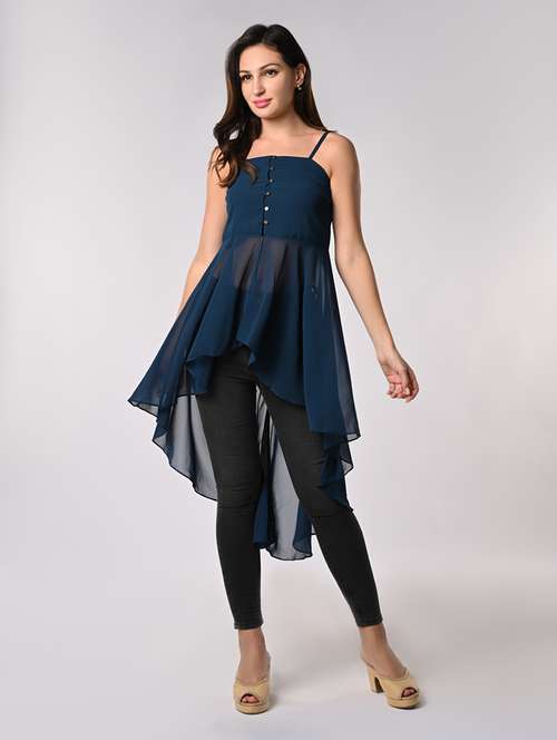 women solid sleeveless high-low top - 21840240 -  Standard Image - 0