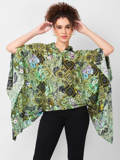 women printed kimono sleeves regular top - 21840312 - Standard Image - 0