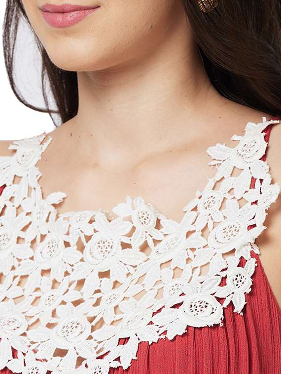 womenlace detailed sleeveless fit & flare dress - 21840378 -  Standard Image - 3