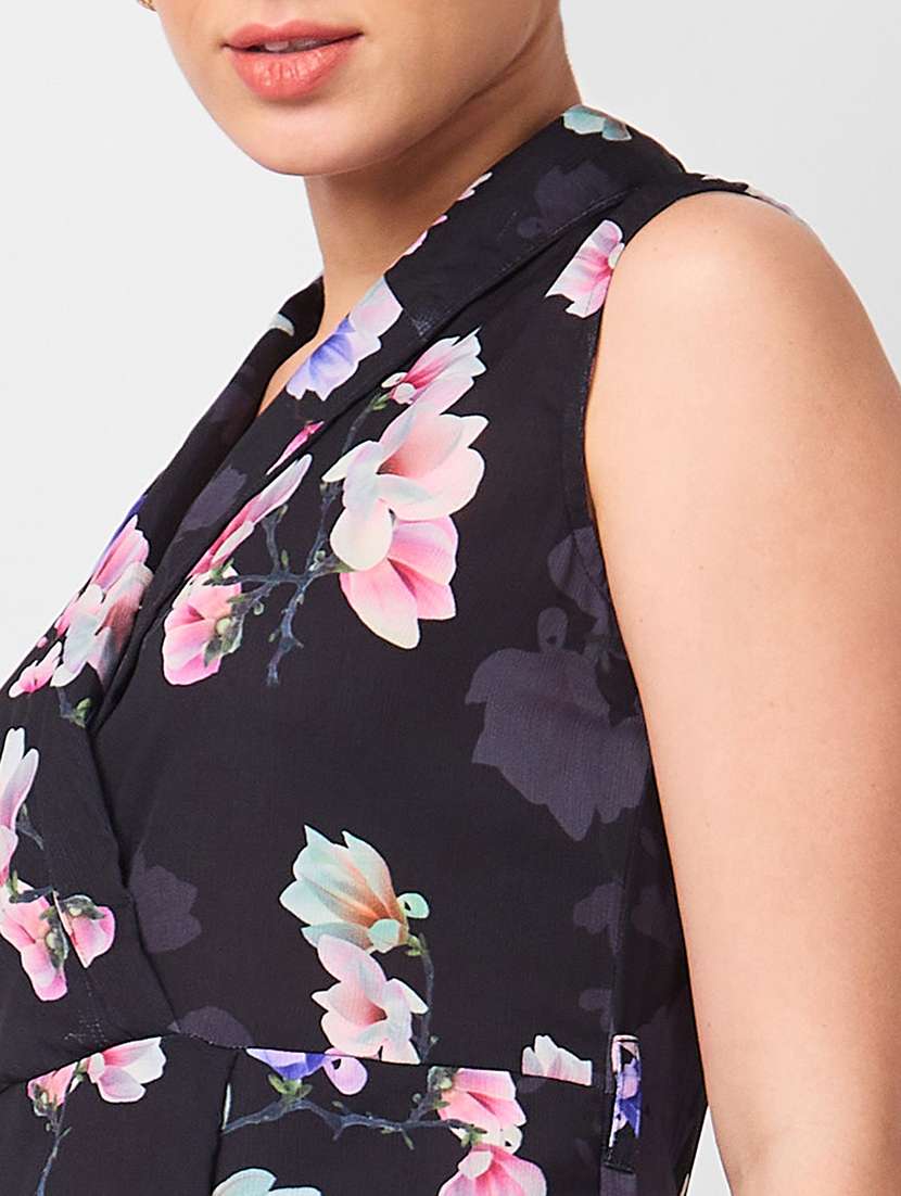women floralprint sleeveless fit & flare dress - 21840409 - Standard Image - 3