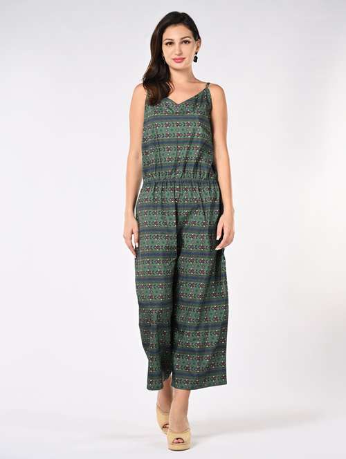 women printed shoulder strap jumpsuit - 21840471 -  Standard Image - 0