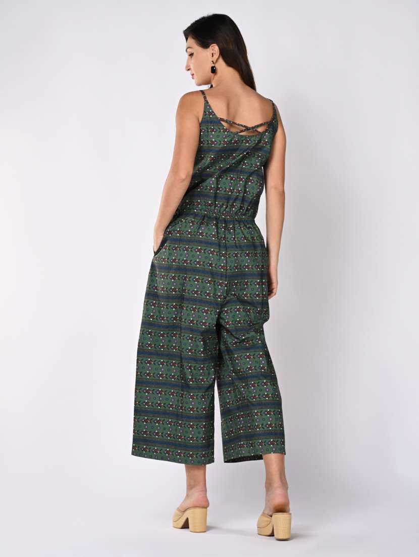 women printed shoulder strap jumpsuit - 21840471 -  Standard Image - 3