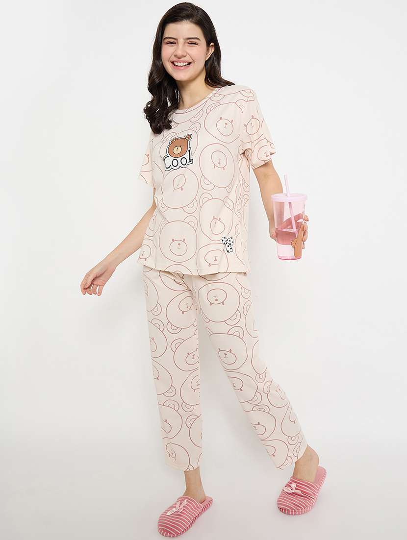 women printed short sleeve pyjama set nightwear  - 21840494 -  Standard Image - 5