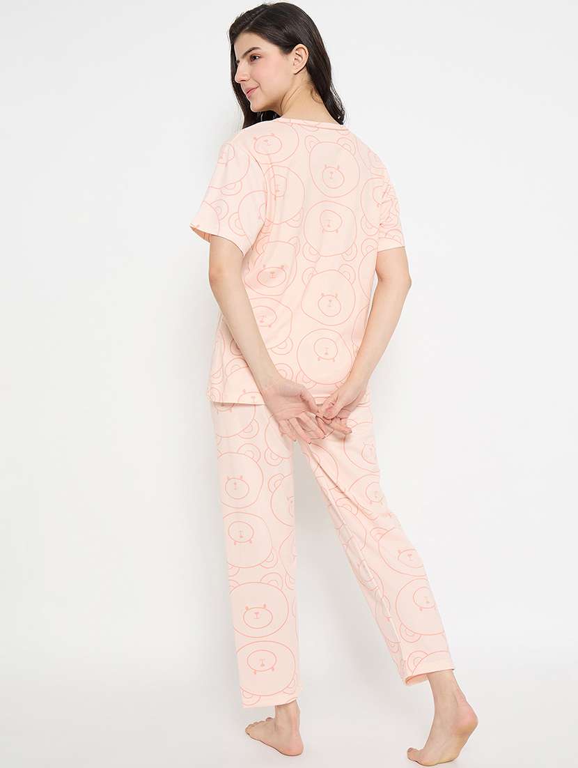 women printed short sleeve pyjama set nightwear  - 21840495 -  Standard Image - 3