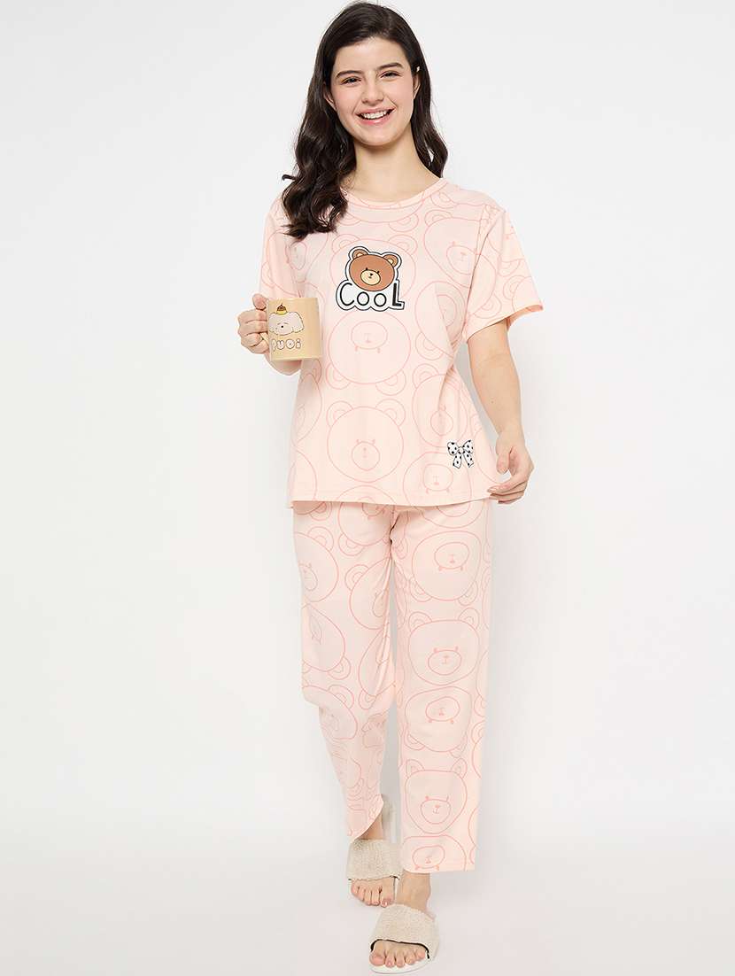 women printed short sleeve pyjama set nightwear  - 21840495 -  Standard Image - 5