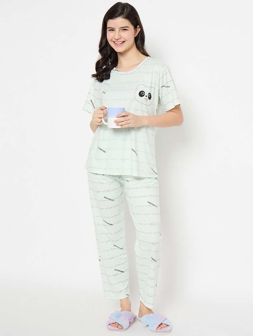 women printed short sleeve pyjama set nightwear  - 21840499 -  Standard Image - 5