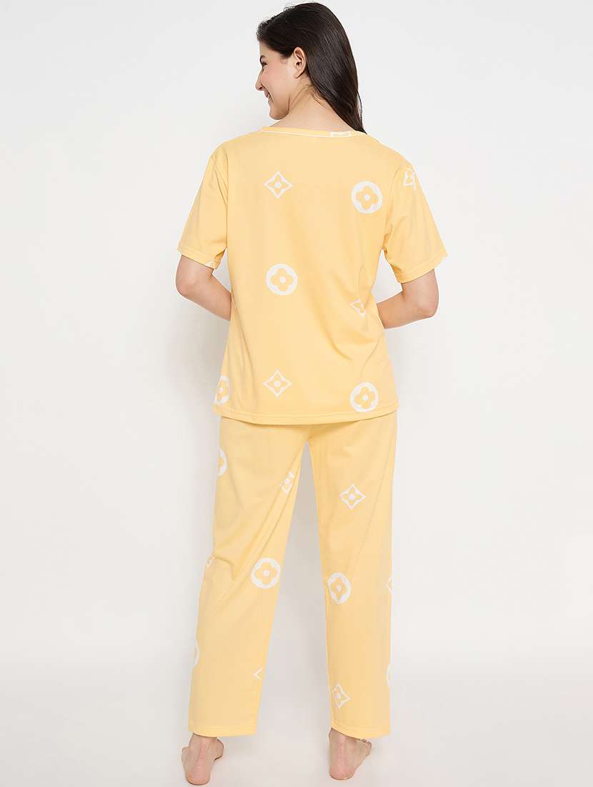 women printed short sleeve pyjama set nightwear  - 21840501 -  Standard Image - 3