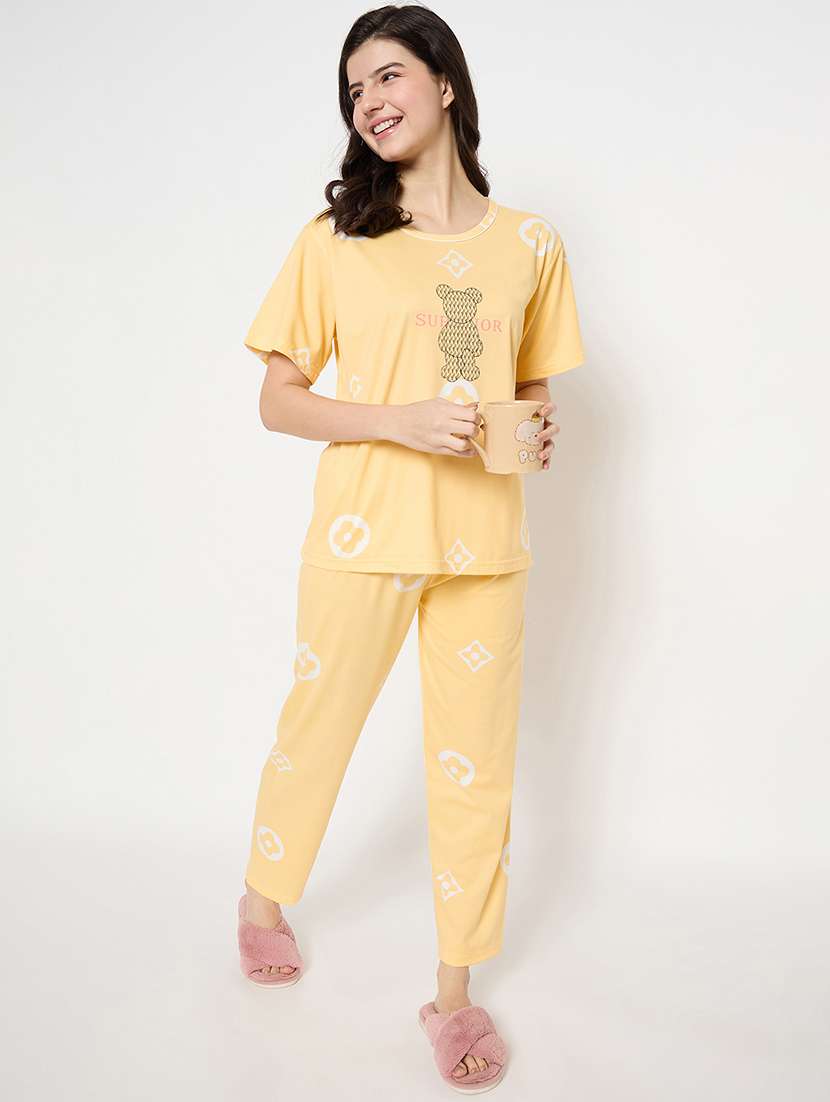 women printed short sleeve pyjama set nightwear  - 21840501 -  Standard Image - 5