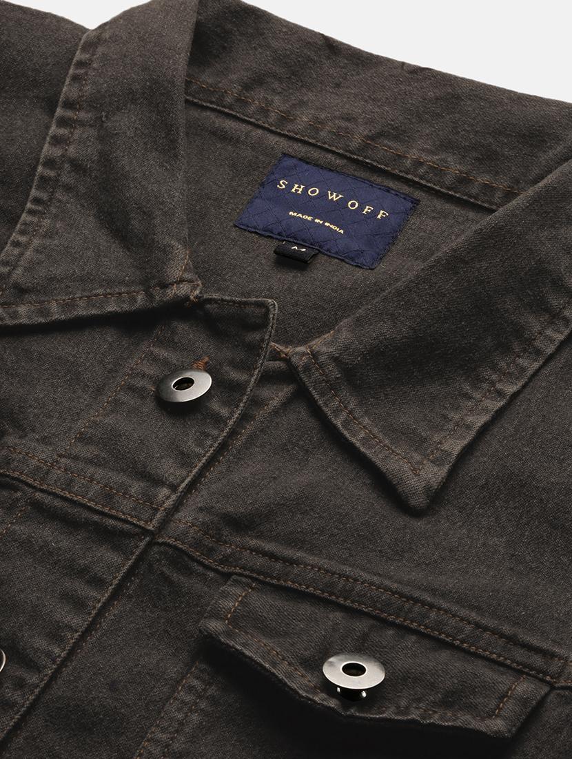 women solid collared denim jacket - 21840568 - Standard Image - 5