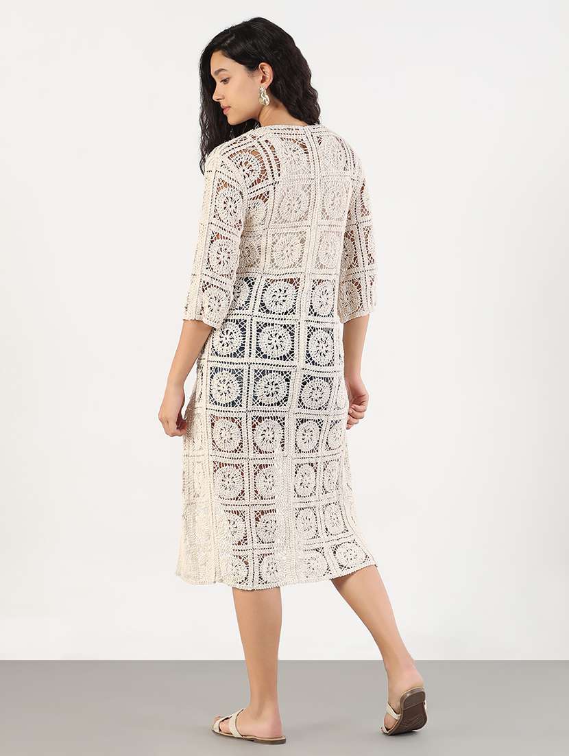 women crochet detailed long shrug - 21840579 -  Standard Image - 3