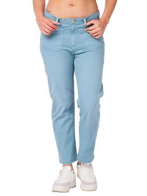 women solid mid rise straight fit jean - 21840619 -  Standard Image - 0