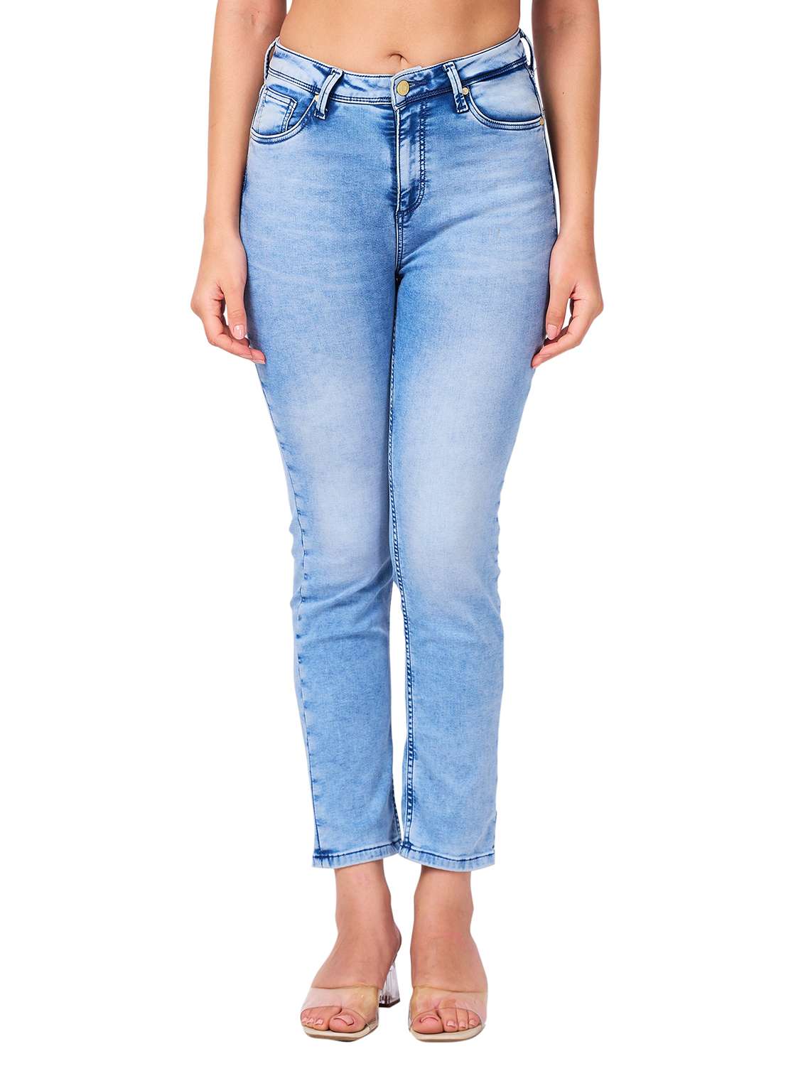 women solid mid rise slim fit jeans