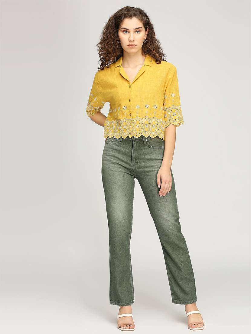 women schiflli detailed crop top - 21840765 -  Standard Image - 5