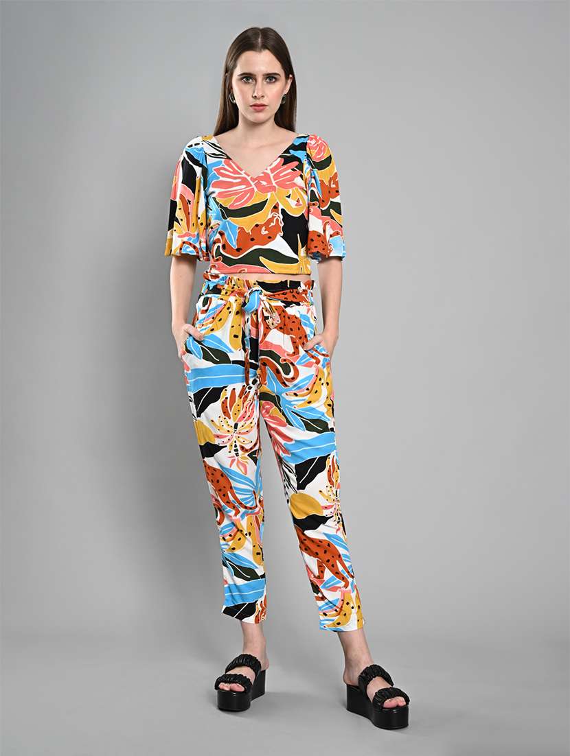 women printed puff sleeves crop top - 21840773 - Standard Image - 5