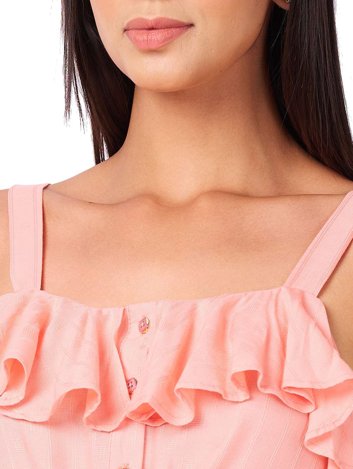 women solid shoulder strap crop top - 21840782 -  Standard Image - 3