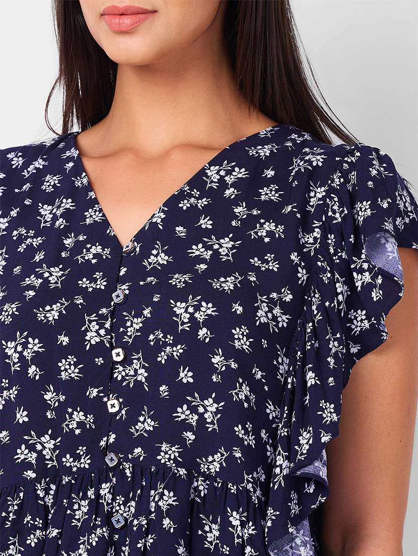 women floral printed ruffle sleeves top - 21840793 -  Standard Image - 3