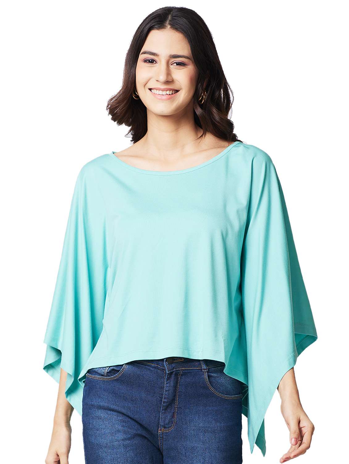 women solid lace detailed regular top