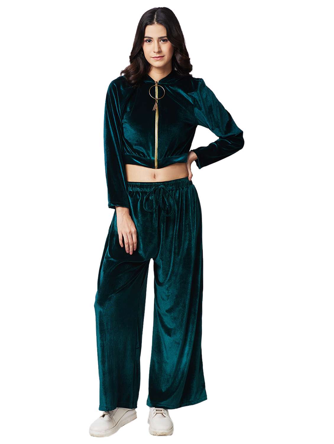 women solid top and palazzo co-ord set - 21840847 -  Standard Image - 5