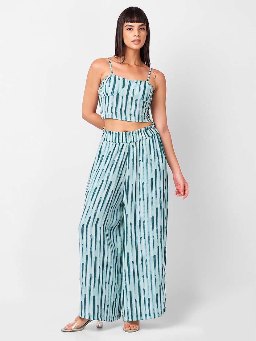 women printed top and palazzo co-ord set - 21840849 - Zoom Image - 0