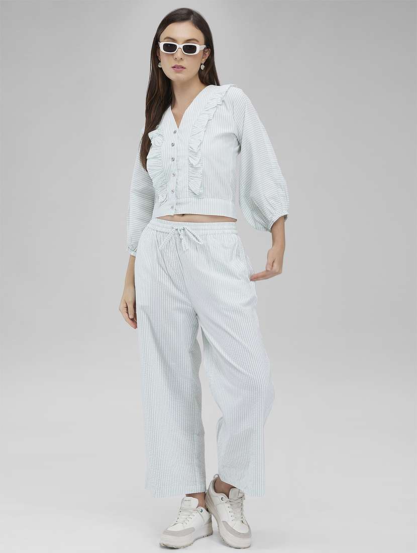 women striped shirt and trouser co-ords set - 21840852 - Zoom Image - 0