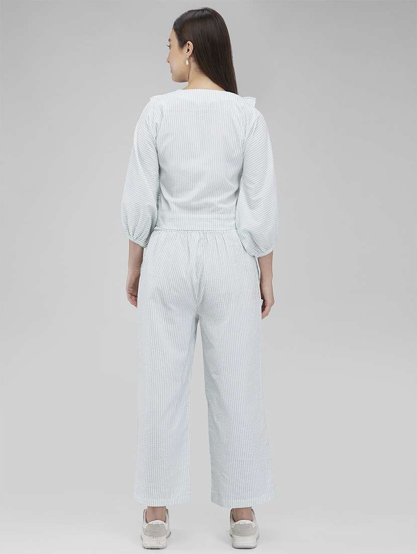 women striped shirt and trouser co-ords set - 21840852 - Standard Image - 3