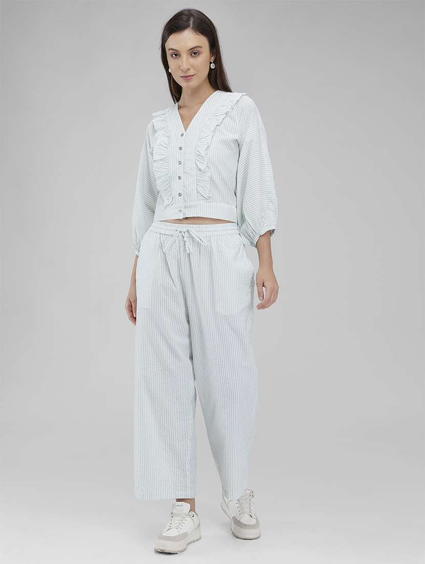 women striped shirt and trouser co-ords set - 21840852 - Standard Image - 5