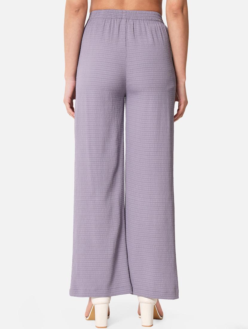 women solid high rise straight palazzo - 21840871 - Standard Image - 3