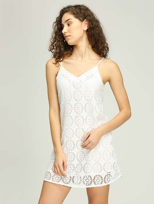 women laec shoulder strap a-line dress - 21840915 -  Standard Image - 0