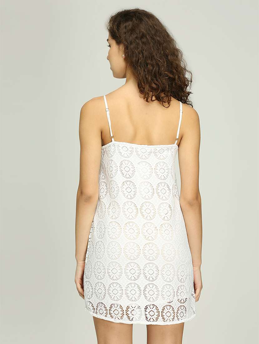 women laec shoulder strap a-line dress - 21840915 - Standard Image - 3