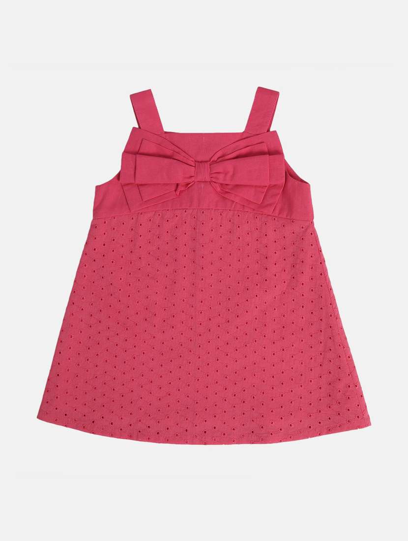 girls pink self design frock with bloomer - 21840984 -  Standard Image - 3