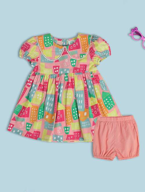 girls printed frock with bloomer - 21840985 -  Standard Image - 0