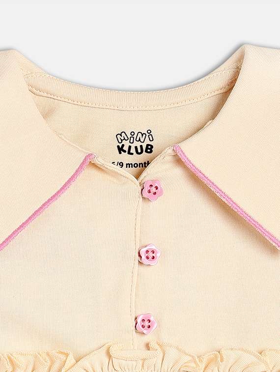 girls cream printed sleeveless frock  - 21840995 -  Standard Image - 3