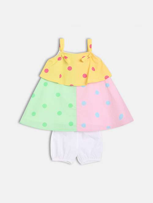 girls printed frock with bloomer - 21840998 -  Standard Image - 0