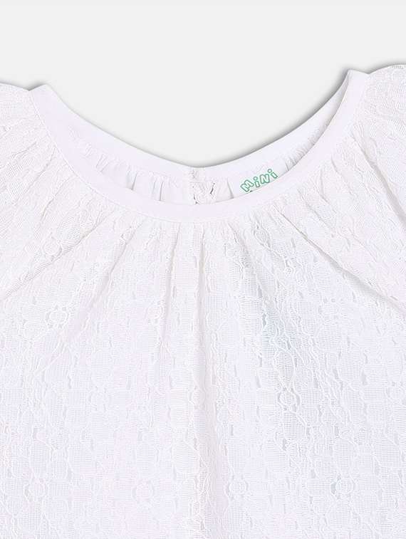 girls white solid skirt & top set - 21841023 -  Standard Image - 3