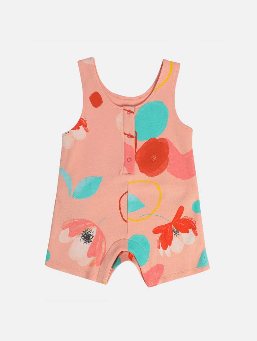 girls coral printed top & dungaree set - 21841025 -  Standard Image - 3