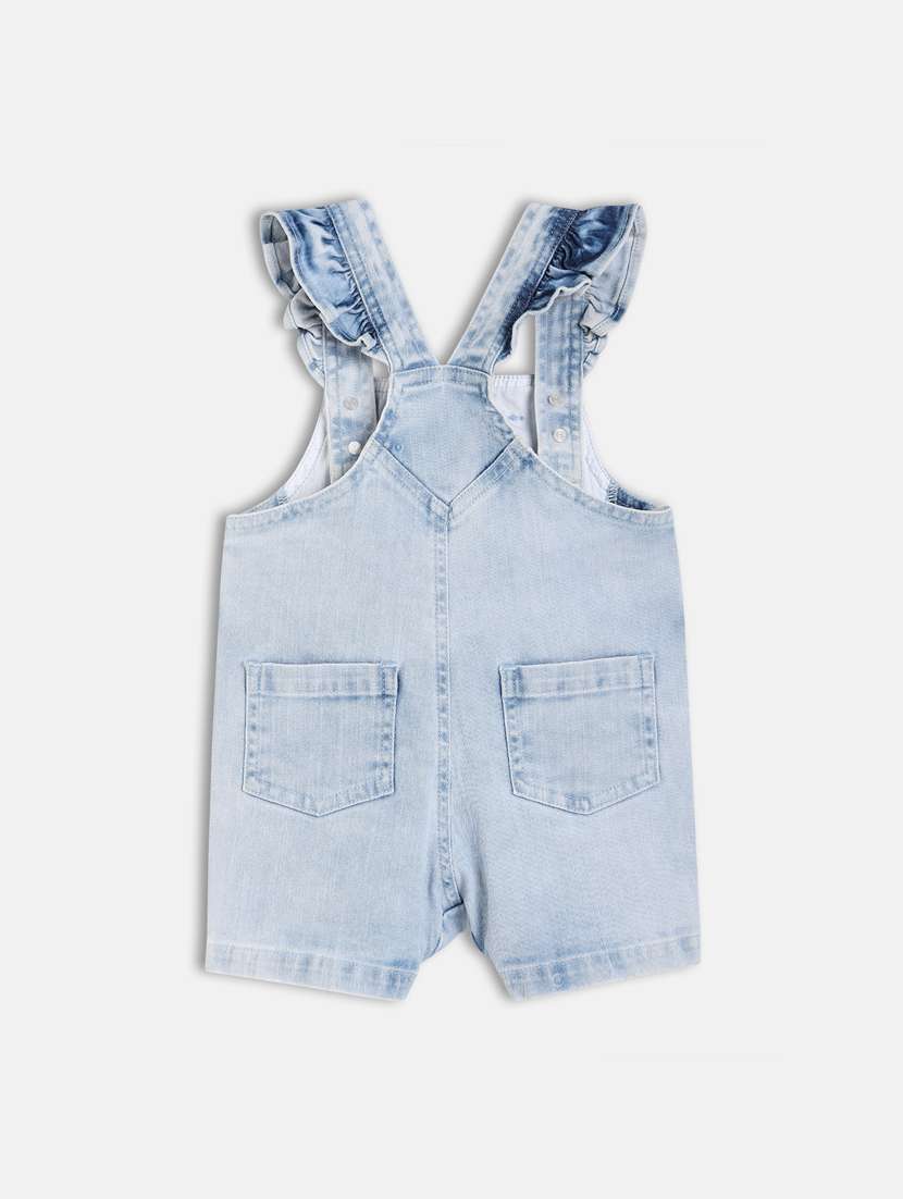 girls light blue printed t-shirt & dungaree set - 21841028 -  Standard Image - 3