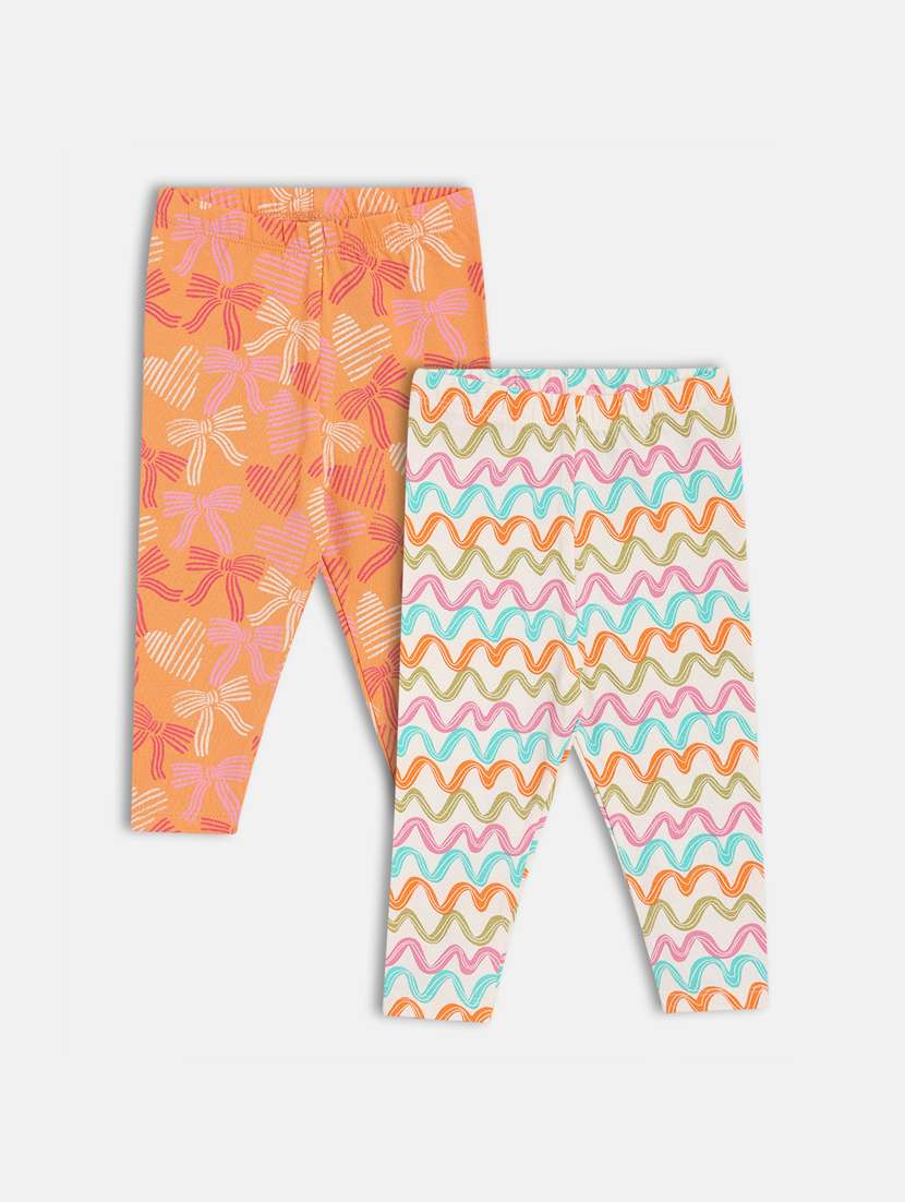 girls pack of 2 printed legging