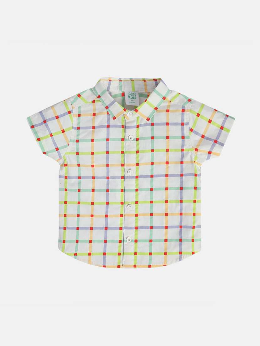 boys checkered short sleeve regular fit shirt