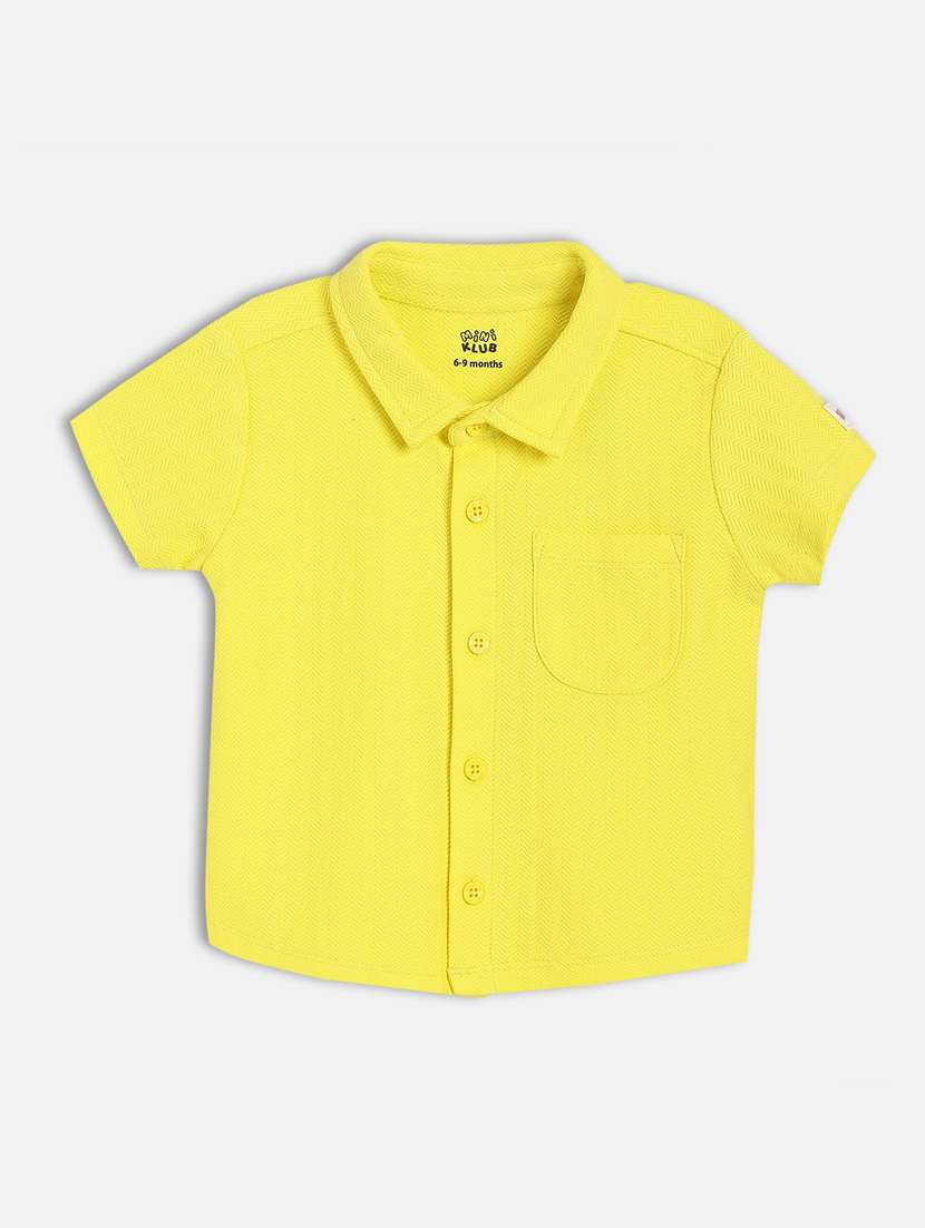 boys solid short sleeve regular fit shirt