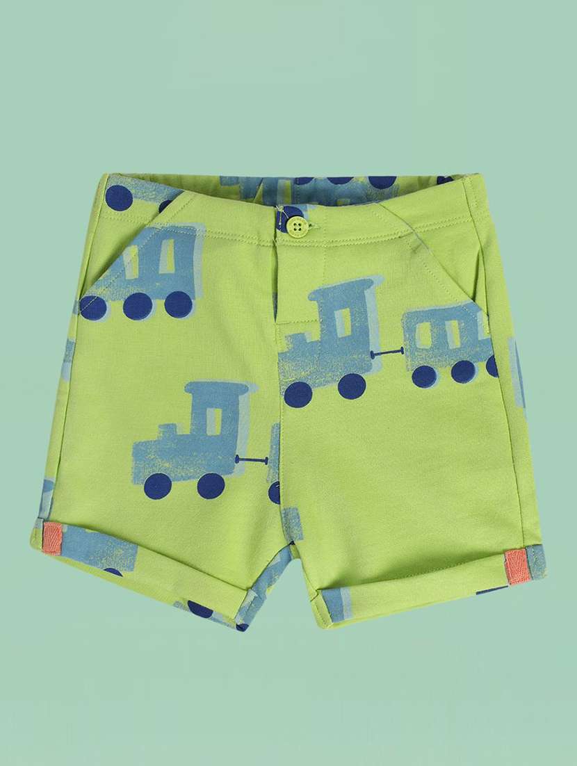 kids printed mid rise shorts 