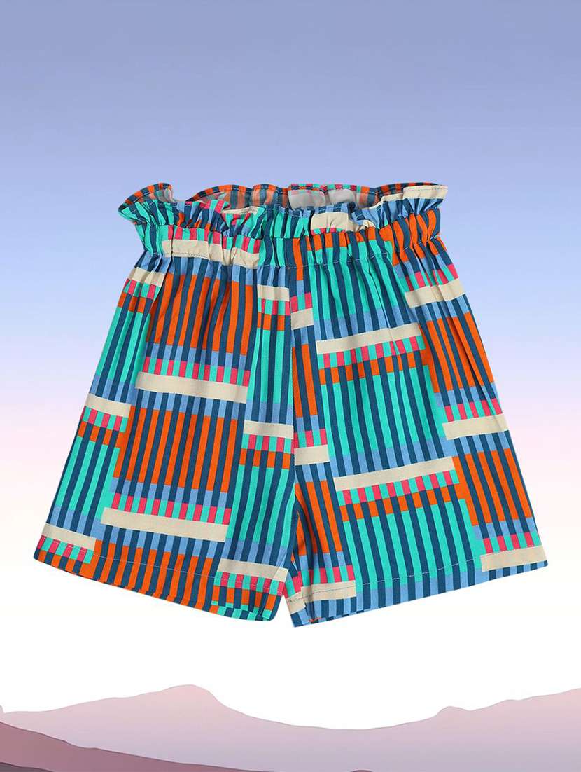 kids printed mid rise shorts 