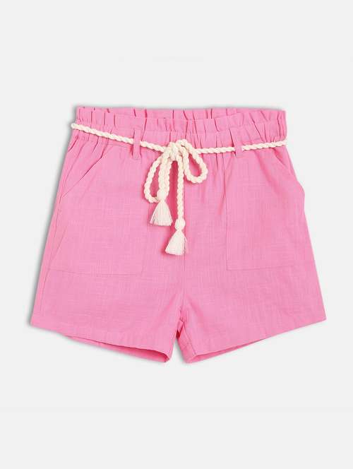 kids solid mid rise shorts  - 21841144 -  Standard Image - 0