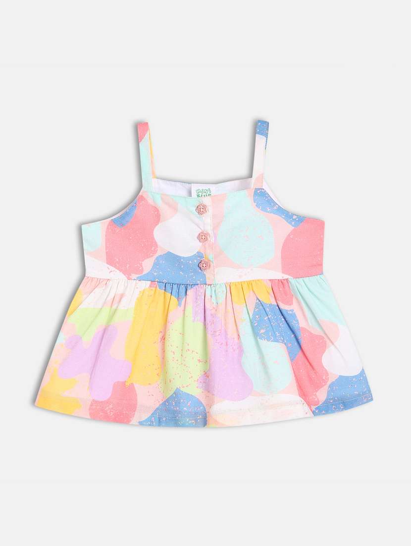 girls printed shoulder strap top