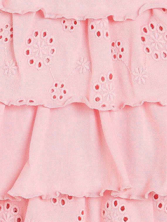 girls pink self design shoulder strap top - 21841172 -  Standard Image - 3