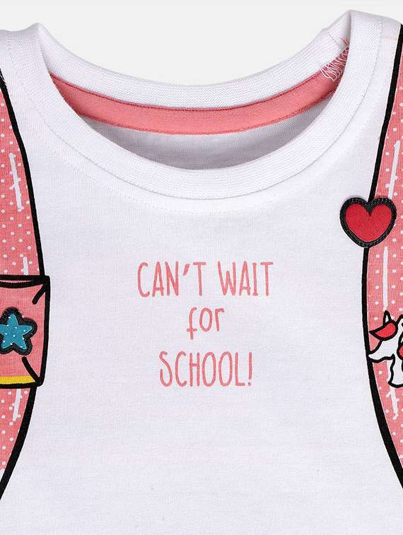 girls front & back print round neck t-shirt - 21841181 -  Standard Image - 3